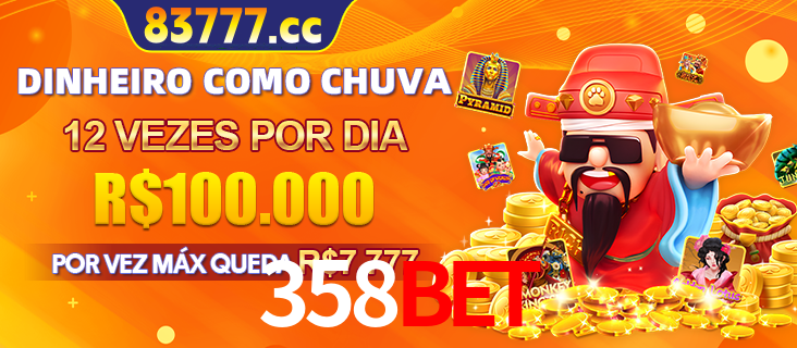 Banner do programa de recompensas Recomende para amigos do 358bet, detalhando os bônus por convidar amigos, com prêmios que chegam a R$288.888.