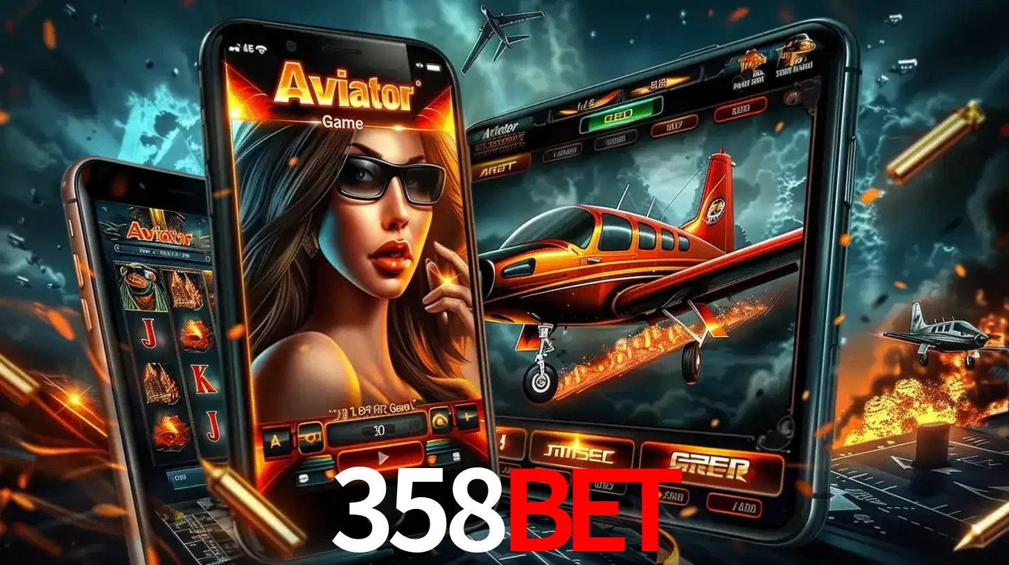 O popular jogo de apostas Aviator exibido em vários celulares e tablets, mostrando a interface emocionante e a ação de voo disponíveis para jogar agora no 358bet.