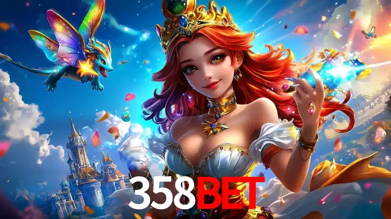 A princesa de um reino de fantasia mágico, com seu pequeno dragão, apresentando um mundo de prêmios encantados nos jogos de caça-níqueis do cassino 358bet.